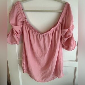New York & Company Sweet Pea Pink Off-Shoulder Women's Top NWT